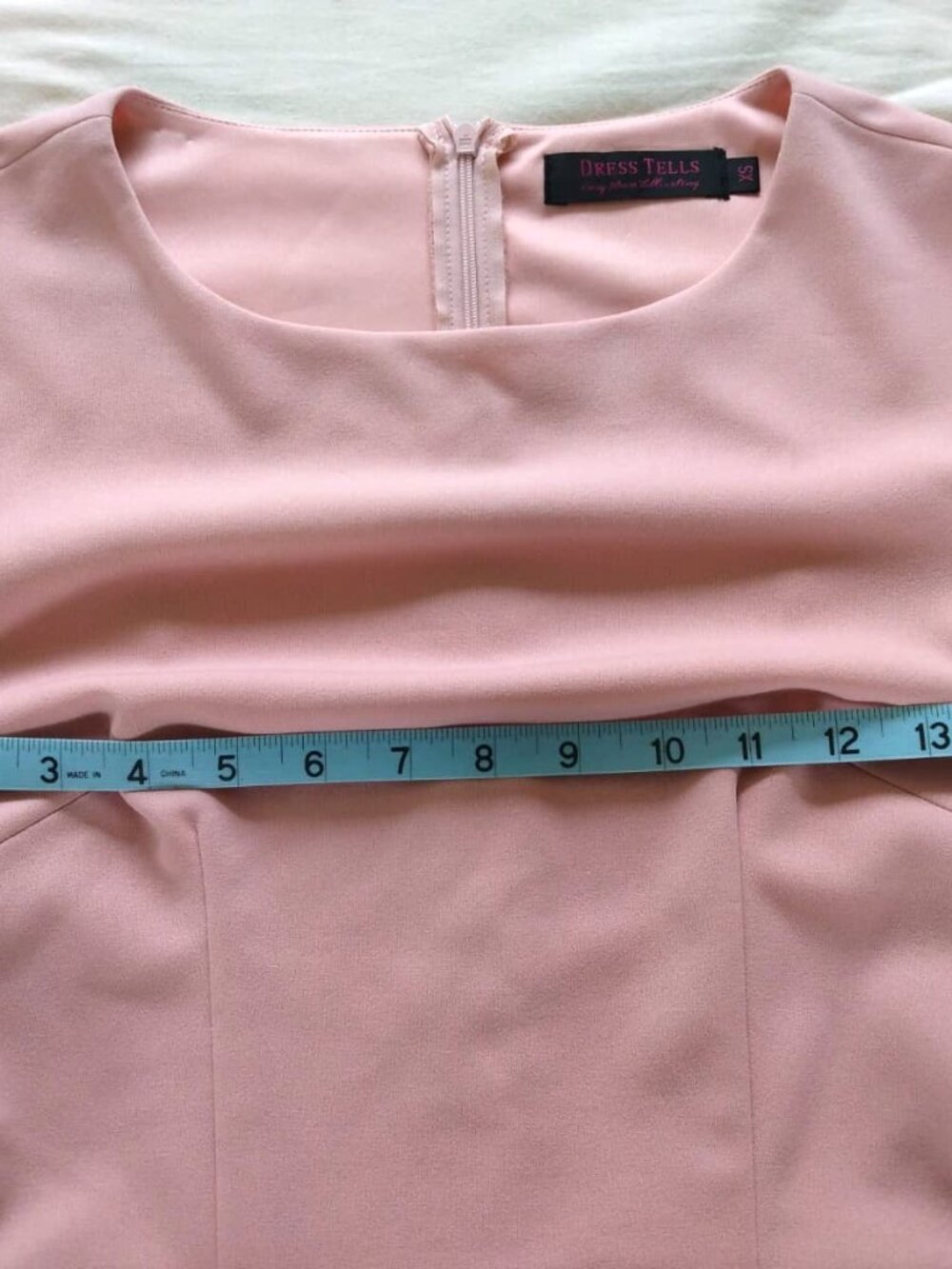 Blush pink fit and flare midi dress with tie - Picture 5 of 10
